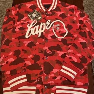 A Bathing Ape Nerd Camo Varsity Jacket Brand New